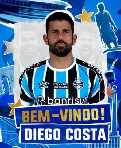 Sergipano Diego Costa assina com o Grêmio