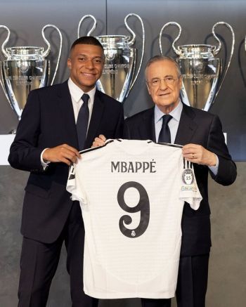 Real Madrid realiza sonho de Mbappé e apresenta novo camisa 9 com Santiago Bernabéu lotado