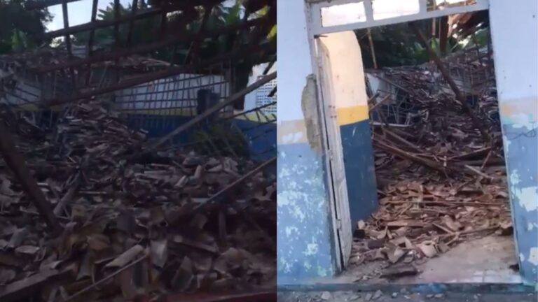 Teto de associação de moradores desaba em Itaporanga D’Ajuda