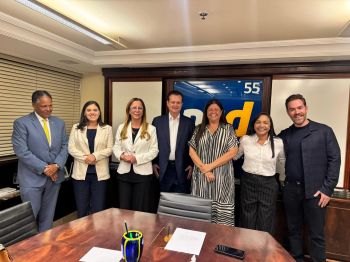 Delegada Katarina se reúne com presidente do PSD, Gilberto Kassab, e declara: “PSD Forte”