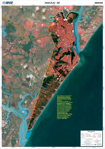 IBGE divulga mapa de Aracaju e São Cristóvão com novo limite territorial